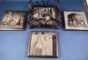 Black Marble Coaster Set With Black Metal Holder