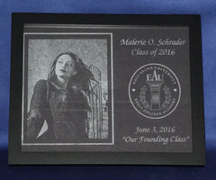 Etched glass picture frame